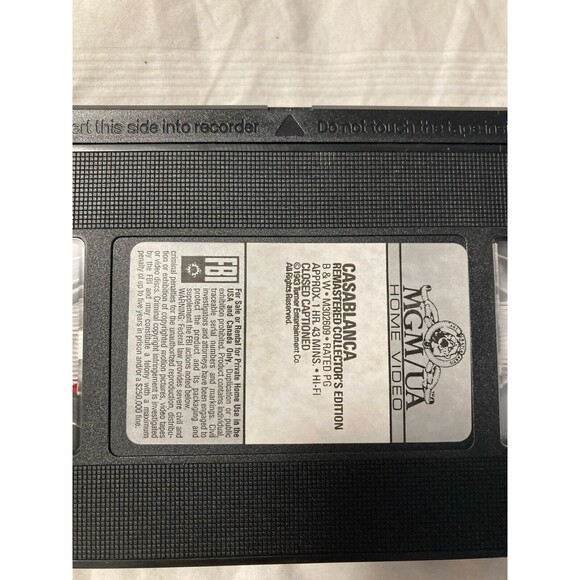 Casablanca VHS BLACK & WHITE Movie HUMPHREY BOGART Remastered Collectors Edition - Picture 2 of 10